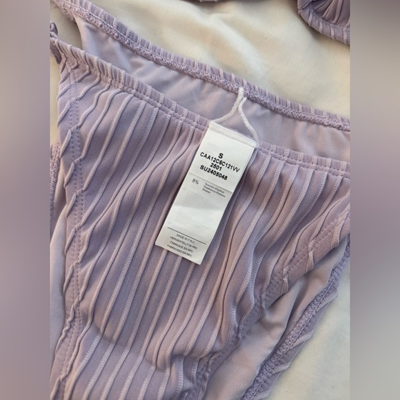 Cupshe Purple Ribbed Bikini Set - Picture 2 of 5